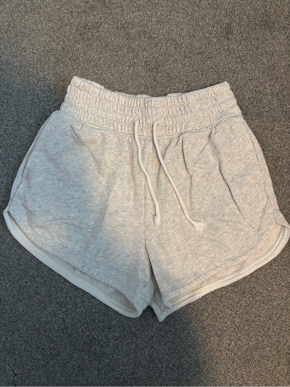Women's Abercrombie & Fitch Light Gray Drawstring Lounge Shorts